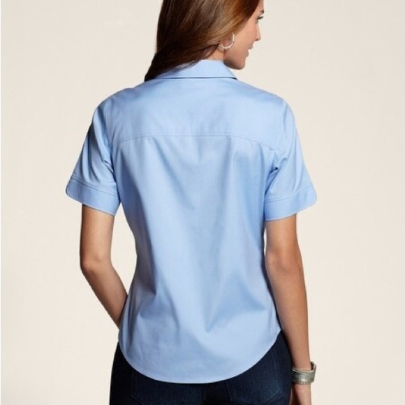 Chicos Elena Button down, no iron shirt, regular sizing is a size 4/Small/ NWT - Picture 2 of 10